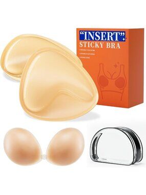 Breathable Double-Sided Adhesive Bra Inserts - Push-Up Pads for Swimwear